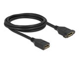 Delock 87101 Displayport 1.2 Cable Female To Female Panel-Mount 4K 60 Hz 2 M