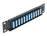 Delock 66776 10″ Fiber Optic Patch Panel 12 Port Lc Quad Blue 1U Black