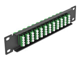 Delock 66777 10″ Fiber Optic Patch Panel 12 Port Lc Quad Green 1U Black