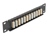 Delock 66778 10″ Fiber Optic Patch Panel 12 Port Lc Quad Beige 1U Black