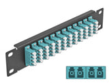 Delock 66779 10″ Fiber Optic Patch Panel 12 Port Lc Quad Aqua 1U Black