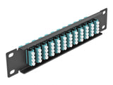 Delock 66779 10″ Fiber Optic Patch Panel 12 Port Lc Quad Aqua 1U Black