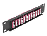 Delock 66780 10″ Fiber Optic Patch Panel 12 Port Lc Quad Violet 1U Black