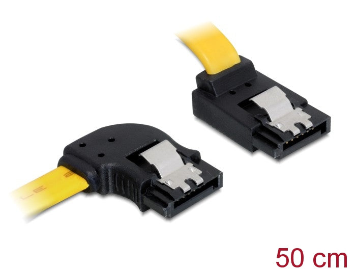 Delock 82837 Sata 6 Gb/S Cable Left Angled To Upwards Angled 50 Cm Yellow