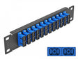 Delock 66771 10″ Fiber Optic Patch Panel 12 Port Sc Duplex Blue 1U Black