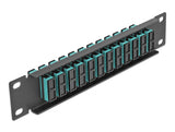 Delock 66774 10″ Fiber Optic Patch Panel 12 Port Sc Duplex Aqua 1U Black