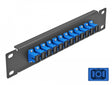 Delock 66760 10″ Fiber Optic Patch Panel 12 Port Sc Simplex Blue 1U Black