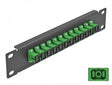 Delock 66761 10″ Fiber Optic Patch Panel 12 Port Sc Simplex Green 1U Black