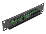 Delock 66761 10″ Fiber Optic Patch Panel 12 Port Sc Simplex Green 1U Black