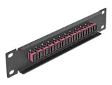 Delock 66764 10″ Fiber Optic Patch Panel 12 Port Sc Simplex Violet 1U Black