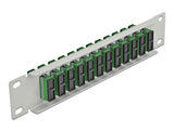 Delock 66792 10″ Fiber Optic Patch Panel 12 Port Sc Duplex Green 1U Grey