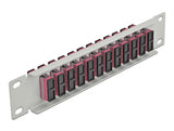 Delock 66795 10″ Fiber Optic Patch Panel 12 Port Sc Duplex Violet 1U Grey