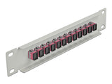 Delock 66785 10″ Fiber Optic Patch Panel 12 Port Sc Simplex Violet 1U Grey