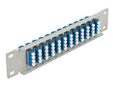 Delock 66796 10″ Fiber Optic Patch Panel 12 Port Lc Quad Blue 1U Grey