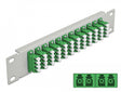 Delock 66797 10″ Fiber Optic Patch Panel 12 Port Lc Quad Green 1U Grey