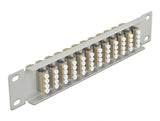 Delock 66798 10″ Fiber Optic Patch Panel 12 Port Lc Quad Beige 1U Grey