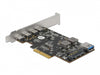 Delock 90059 Pci Express X4 Card To 4 X Usb Type-C + Usb Type-A - Usb 10 Gbps