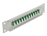 Delock 66787 10″ Fiber Optic Patch Panel 12 Port Lc Duplex Green 1U Grey