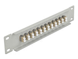 Delock 66788 10″ Fiber Optic Patch Panel 12 Port Lc Duplex Beige 1U Grey