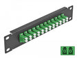 Delock 66766 10″ Fiber Optic Patch Panel 12 Port Lc Duplex Green 1U Black