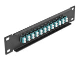 Delock 66768 10″ Fiber Optic Patch Panel 12 Port Lc Duplex Aqua 1U Black