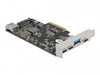 Delock 90060 Pci Express X4 Card To 3 X Usb Type-C + 2 X Usb Type-A