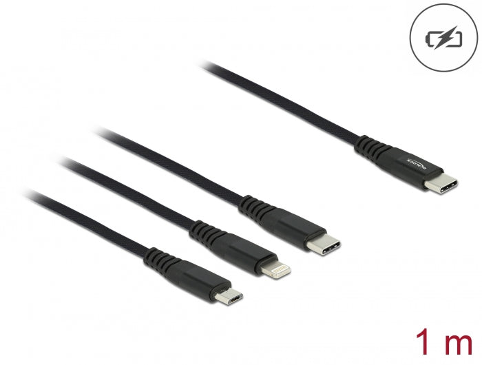 Delock 87149 Usb Charging Cable 3 In 1 Usb Type-C™ To Lightning™