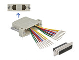 Delock 66833 D-Sub 25 Pin Crimp Male To 2 X Rj45 Female With Assembly Kit Beige