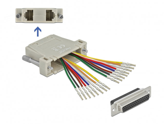 Delock 66836 D-Sub Hd 44 Pin Crimp Female To 2 X Rj45 Female