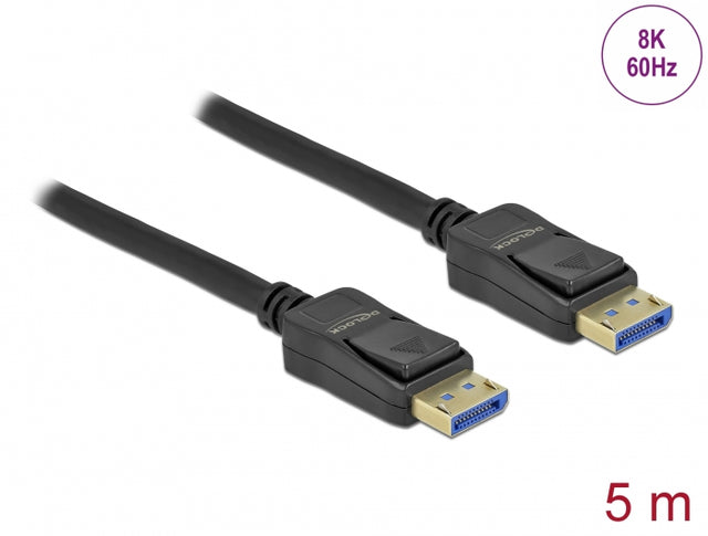 Delock 80264 Displayport Cable 8K 60 Hz 40 Gbps 5 M