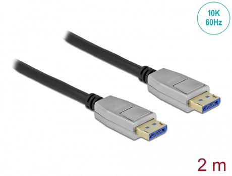 Delock 80266 Displayport Cable 10K 60 Hz 54 Gbps Metal Housing 2 M