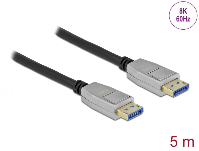 Delock 80268 Displayport Cable 8K 60 Hz 40 Gbps 5 M