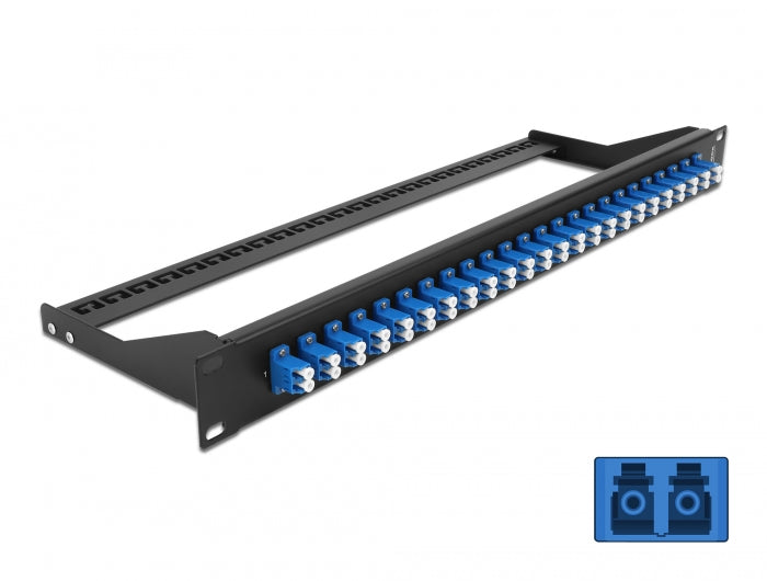 Delock 43386 19″ Fibre Patch Panel 24 Port Lc Duplex Blue