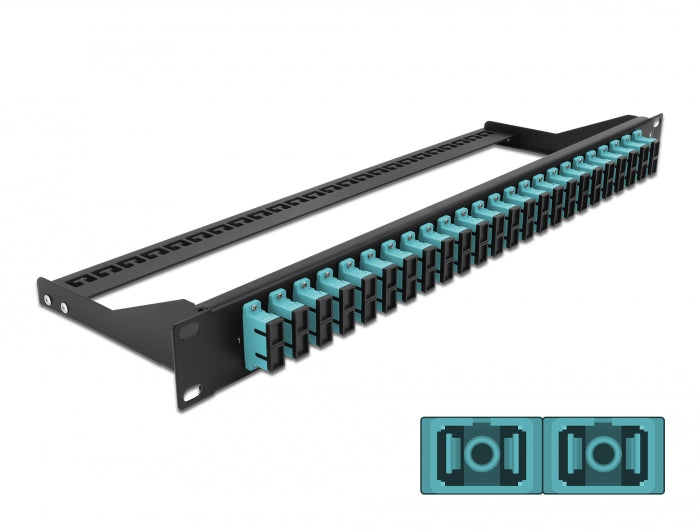 Delock 43395 19″ Fibre Patch Panel 24 Port Sc Duplex Aqua