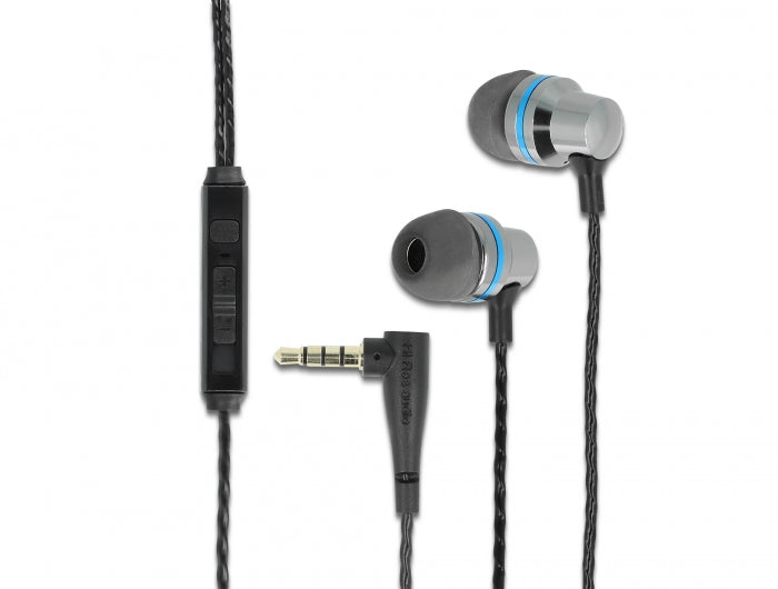 Delock 27183 In-Ear Headphones With 4 Pin 3.5 Mm Stereo Jack Plug