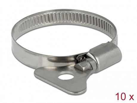 Delock 19580 Butterfly Hose Clamp 32 - 50 Mm 10 Pieces Metal