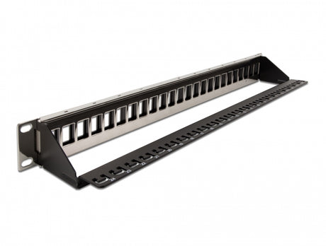 Delock 66865 19″ Keystone Patch Panel 24 Port With Strain Relief Black