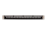 Delock 66865 19″ Keystone Patch Panel 24 Port With Strain Relief Black