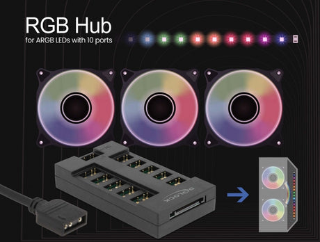 Delock 64128 Rgb Hub For Argb Leds With 10 Ports