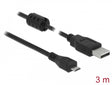 Delock 84909 Cable Usb 2.0 Type-A Male > Usb 2.0 Micro-B Male 3.0 M Black