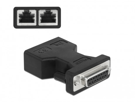 Delock 66806 D-Sub 15 Pin Female To 2 X Rj45 Female Aui Adapter