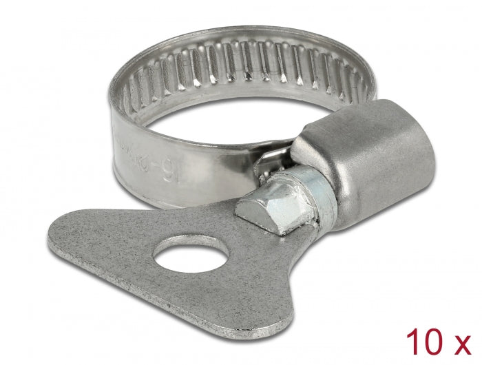 Delock 19576 Butterfly Hose Clamp 16 - 25 Mm 10 Pieces Metal