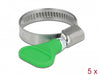 Delock 19514 Butterfly Hose Clamp 400 Ss 20 - 35 Mm 5 Pieces Green