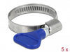 Delock 19515 Butterfly Hose Clamp 400 Ss 25 - 40 Mm 5 Pieces Blue