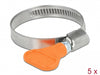 Delock 19516 Butterfly Hose Clamp 400 Ss 30 - 45 Mm 5 Pieces Orange