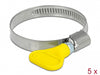 Delock 19517 Butterfly Hose Clamp 400 Ss 32 - 50 Mm 5 Pieces Yellow