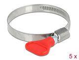 Delock 19518 Butterfly Hose Clamp 400 Ss 40 - 60 Mm 5 Pieces Red