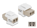 Delock 86347 Keystone Module Lc Duplex Female To Lc Duplex Female Beige / White