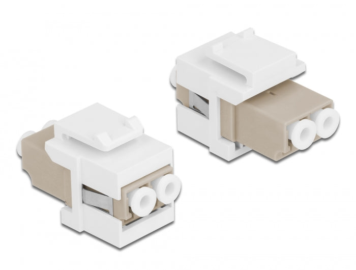 Delock 86347 Keystone Module Lc Duplex Female To Lc Duplex Female Beige / White