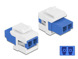 Delock 86357 Keystone Module Lc Duplex Female To Lc Duplex Female Blue / White